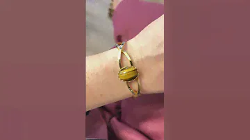 Винтажный браслет со вставкой кошачий глаз